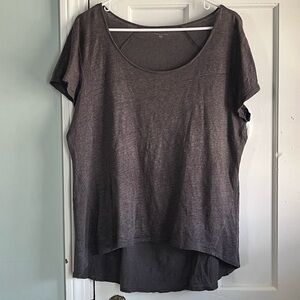 Garnet Hill Gray Organic Linen T-Shirt Large